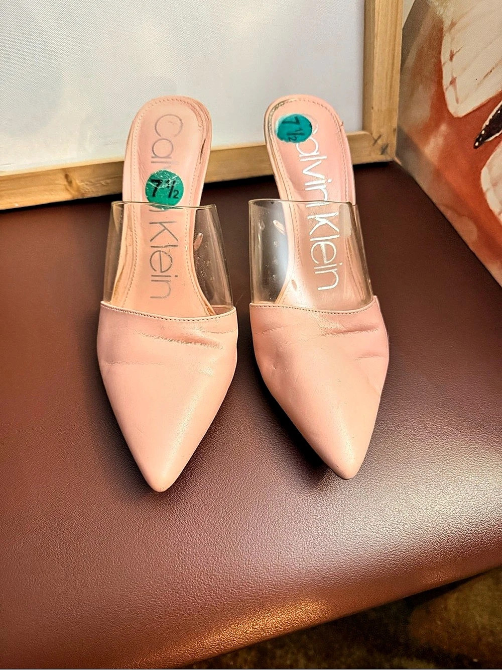 Calvin Klein Graycie Mule Pointed Toe Heels in Pink US 7.5 M